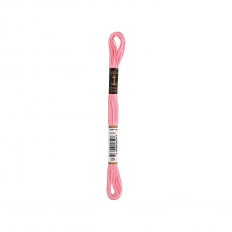 Meada de linha de bordar Anchor Stranded Cotton, filosele cor 25 bege rosa